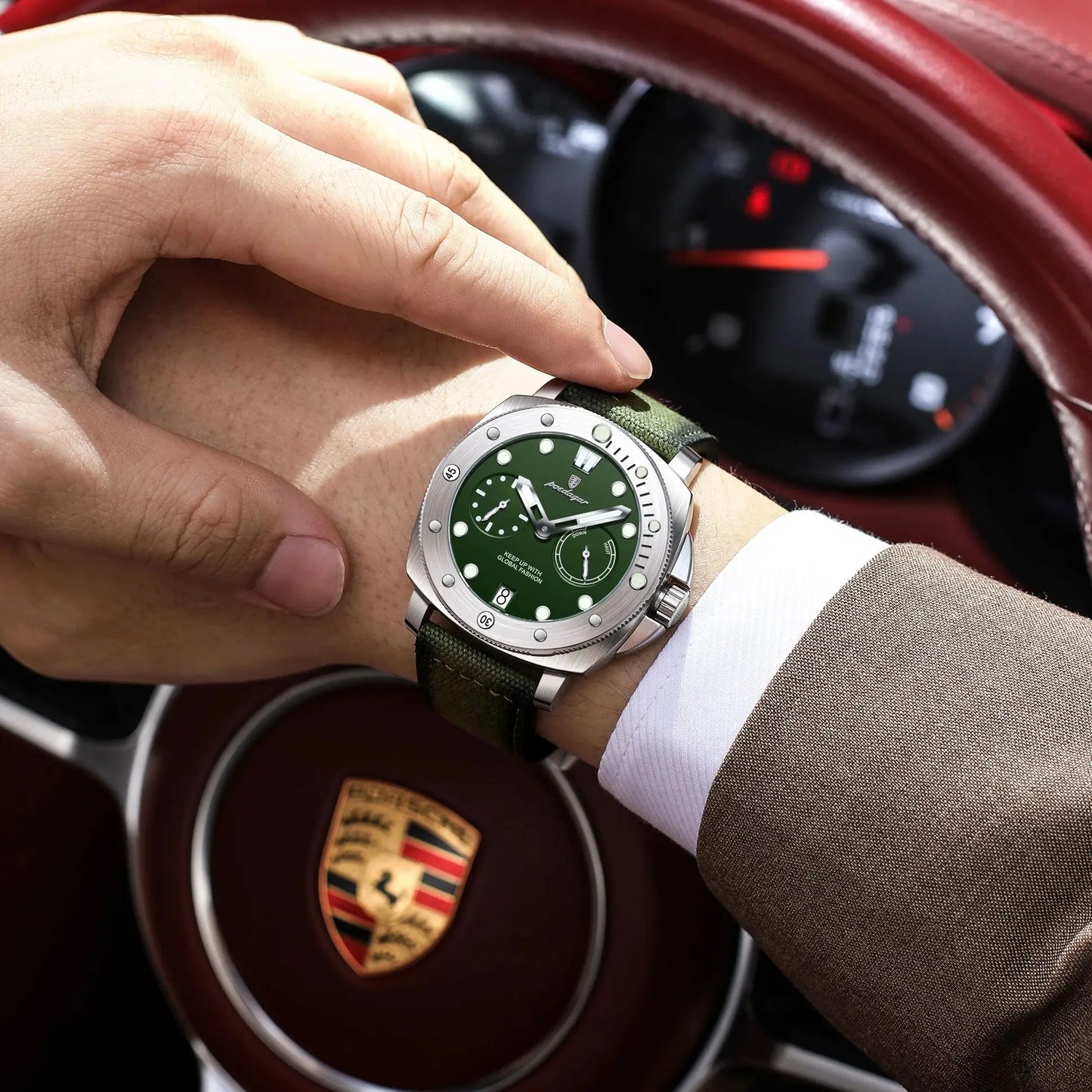 Relógio Poedagar Forest Edition – À Prova d’Água Design Fashion, Pulseira em Nylon