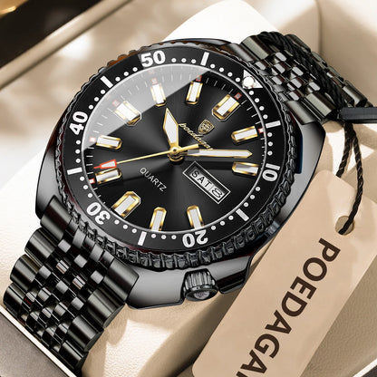 Relógio Poseidon Blue  Masculino - Aço Inoxidável