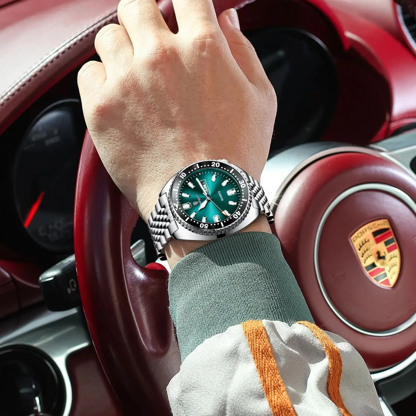 Relógio Poseidon Blue  Masculino - Aço Inoxidável